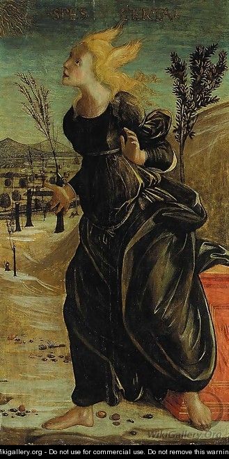 A female Saint in a landscape - Pietro di Francesco degli Orioli