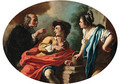 A youthful couple admonished by a priest - Pietro Bardellino