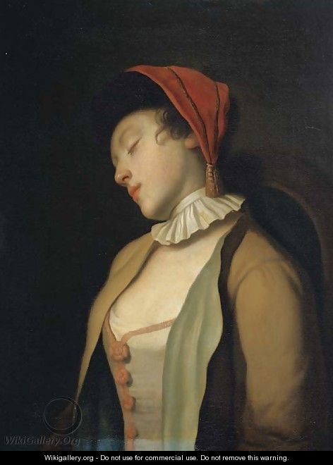 A sleeping young girl - Pietro Antonio Rotari