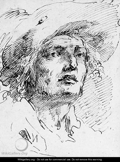 The Head Of A Man Wearing A Hat - Pietro Antonio Novelli