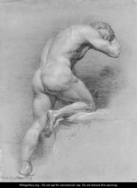 A kneeling nude turned to the right - Pompeo Gerolamo Batoni