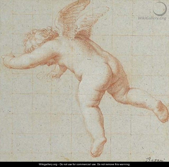 A flying putto, looking down - Pompeo Gerolamo Batoni