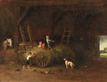 Children at Play in a Barn - Platt Powell Ryder