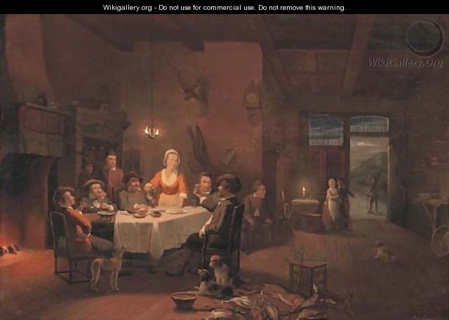 Dinner after the hunt - Pieter Gerardus Sjamaar