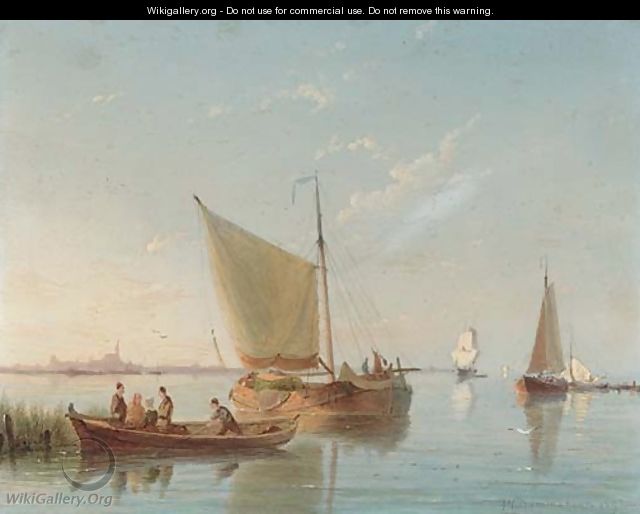 A family boat trip - Pieter Christiaan Cornelis Dommersen