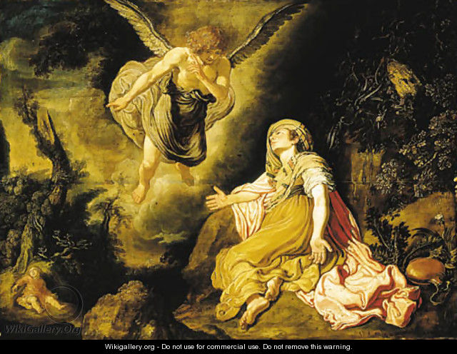 The Angel appearing to Hagar in the desert of Beersheba - Pieter Lastman