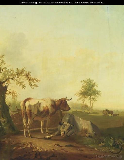 Cattle in a meadow - Pieter Gerardus Van Os