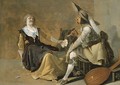 A soldier and a laughing girl in an interior - Pieter Jansz. Quast
