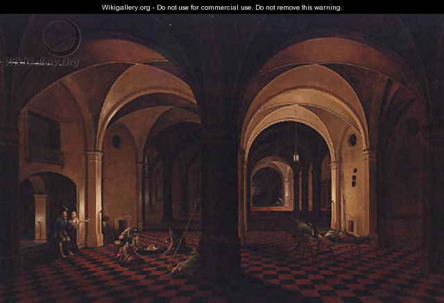 The interior of a crypt with the Liberation of Saint Peter - Peeter, the Elder Neeffs