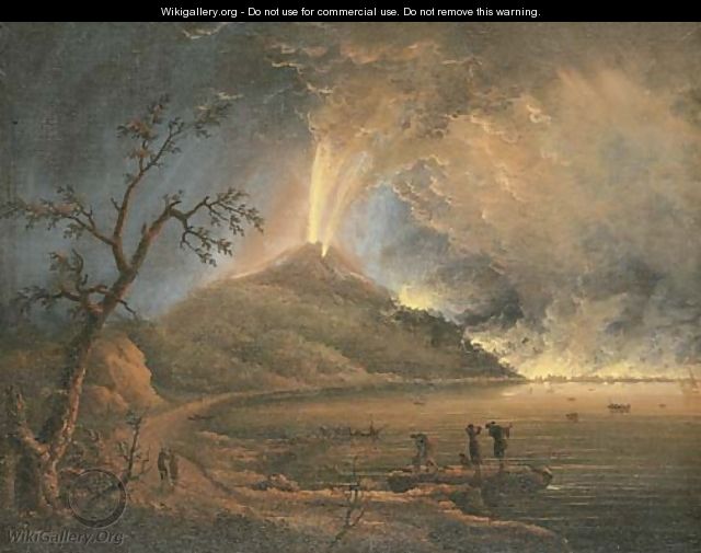 Vesuvius erupting at night - Pierre-Jacques Volaire