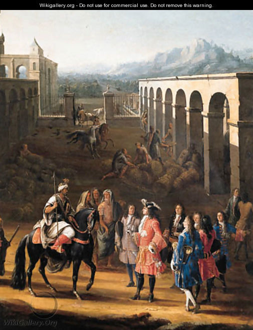 The reception of Franois Pidou de Saint Olon, Ambassador of King Louis XIV of France, by Sultan Moulay Ismael of Morocco on 19 June 1693 - Pierre-Denis Martin