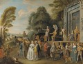 The Charlatans an outdoor theater with a quack doctor and an audience of gentry, monks and townsfolk - Pieter Angellis