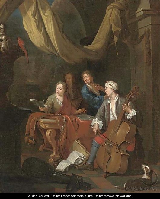 A musical gathering in an elegant interior - Pieter Angellis