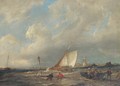 A blustery day on the Scheldt - Pieter Christiaan Cornelis Dommersen