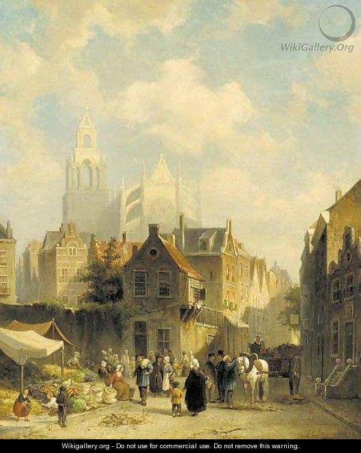 Vegetable market - Pieter Christiaan Cornelis Dommersen