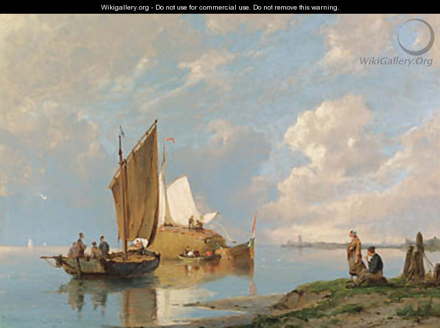 Off Volendam on the Zuiderzee - Pieter Christiaan Cornelis Dommersen