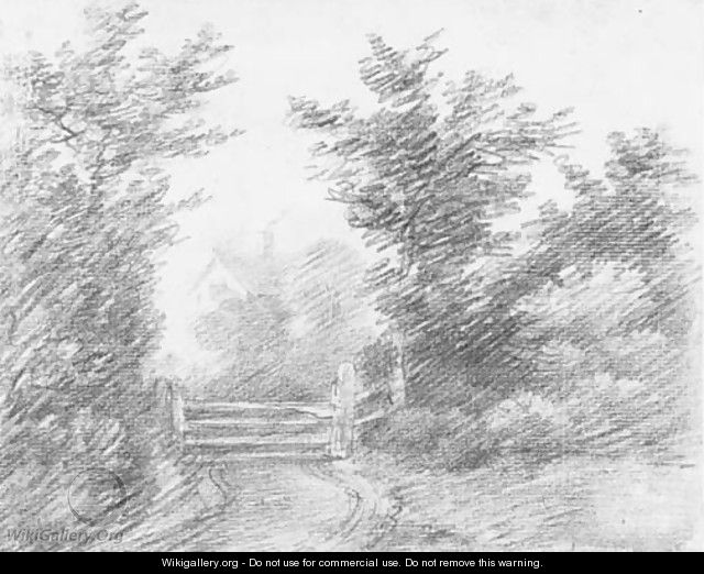 Cottage with a gate - Thomas Gainsborough