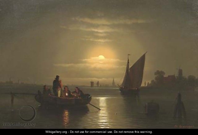 Fishing by moonlight - Theodor Genenger