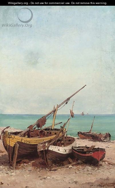Bateaux de peches sur la plage 2 - Theodor Alexander Weber