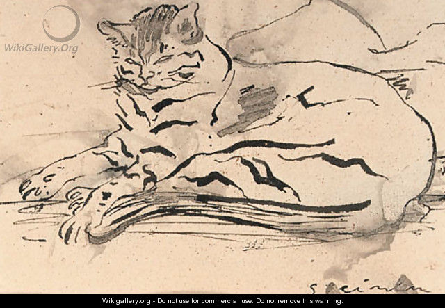 Un chat sur un coussin - Theophile Alexandre Steinlen