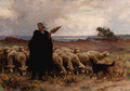 Shepherdess with her Flock - Theophile Louis Deyrolle