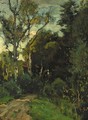 A sunlit birch forest - Theophile Emile Achille De Bock