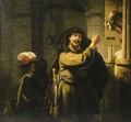 Samson threatening his father-in-law - (after) Harmenszoon Van Rijn Rembrandt