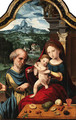 The Holy Family with a village and mountains beyond - (after) Pieter Coecke Van Aelst
