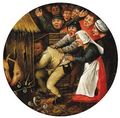 The Drunkard pushed into the Pigsty - (after) Pieter The Younger Brueghel