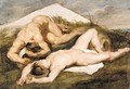 Study of two male nudes - (after) Sir Peter Paul Rubens