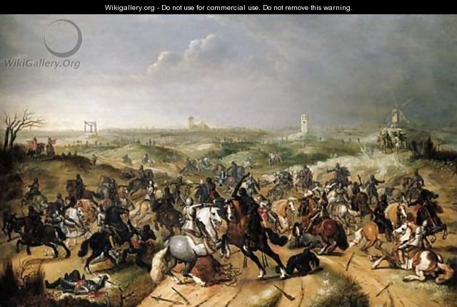 The Battle between Officers Breaute and Gerard Abrahamsz., called Lekkerbeetje, at Vught, 5 February 1600 - (after) Sebastiaen Vrancx