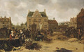 A market scene in a town square - Sybrand Van Beest