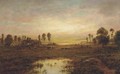 Coucher du soleil dans un champ - Etienne-Pierre Theodore Rousseau