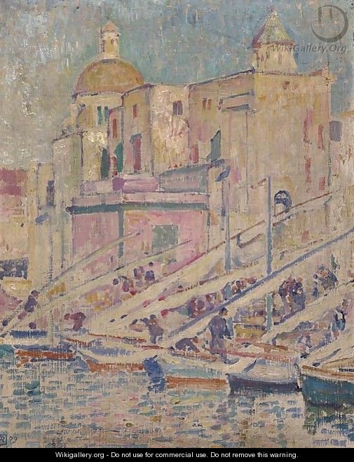 Le port de peche a Pozzuoli pres de Naples - Theo Van Rysselberghe