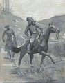 Crossing the river on horseback - Stanley L. Wood