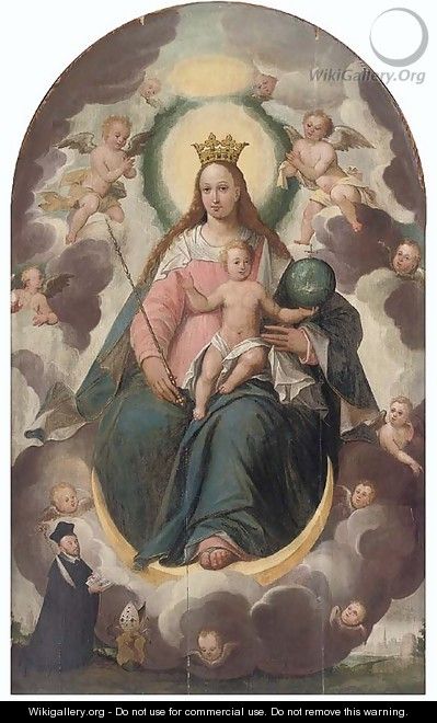 The Virgin and Child Enthroned - Spanish School