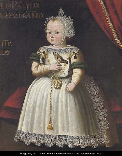 Portrait of a young girl from the Palafox family, aged 1 - (after) Bartolome Gonzalez Y Serrano