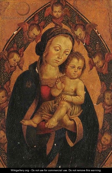 The Madonna and Child surrounded by seraphim - (after) Antonio Del Massaro (Pastura, II)