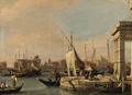 The Quay of the Dogana and the Giudecca Canal, Venice, the Churches of San Giovanni Battista and the Zitelle beyond - (after) (Giovanni Antonio Canal) Canaletto