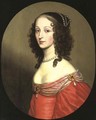 Portrait of a lady, half-length, in a red dress and transparent scarf - (after) Honthorst, Gerrit van