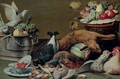 Artichokes, lemons and pigeons in a silver tureen, crayfish in a Wan-li bowl - (after) Frans Snyders