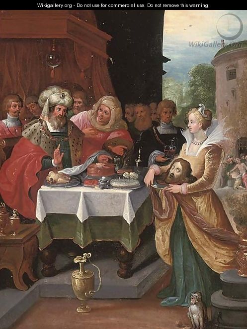 Salome presenting the Head of Saint John the Baptist to Herod - (after) Frans II Francken