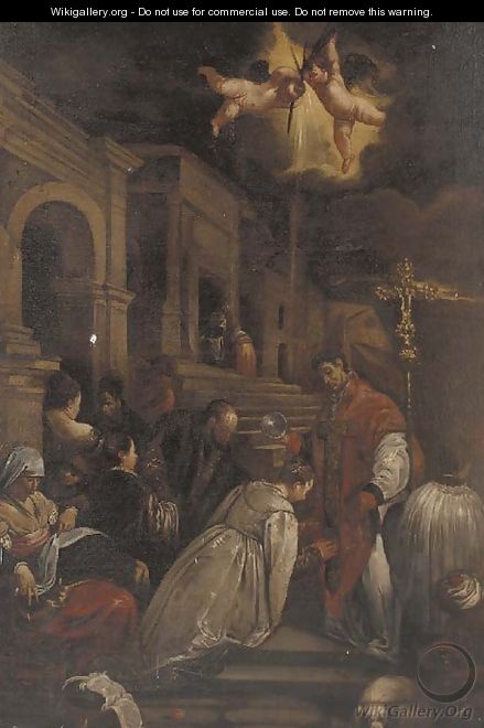 The baptism of Saint Ludmilla 2 - (after) Jacopo Bassano (Jacopo Da Ponte)