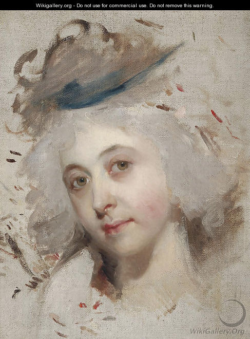 Portrait head of a lady, unfinished - Sir Thomas Lawrence