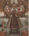 The Virgin Enthroned - Spanish Colonial School