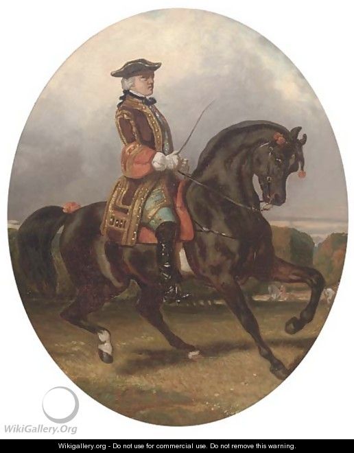 An officer on horseback - Spanish School