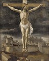 The Crucifixion, with Jerusalem beyond - Spanish School