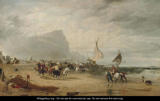 Smugglers Alarmed by an Unexpected Change from Hazy Weather while Landing Their Cargo - Sir Augustus Wall Callcott