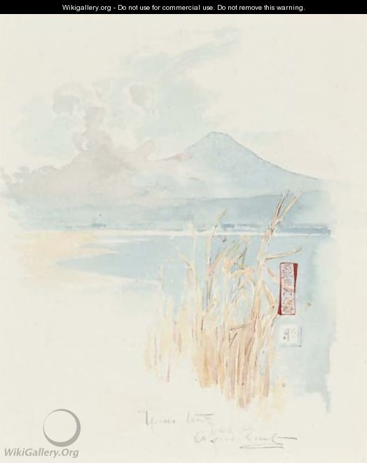 Rushes on the edge of a Japanese lake - Sir Alfred East