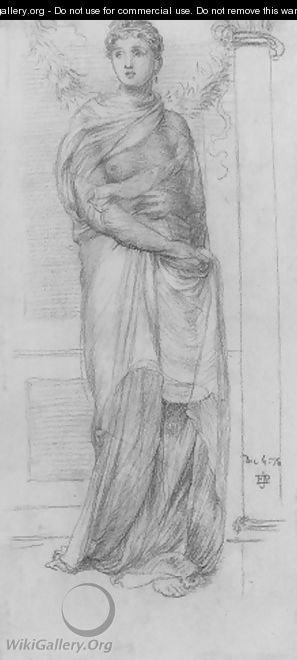 Study of a standing woman in heavy drapery - Sir Edward John Poynter